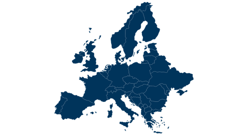 Kaart van Europa met de landen waarin Compare Group actief is